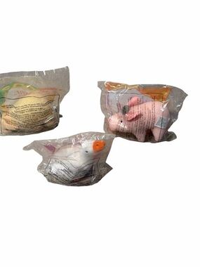 1995 McDonald Plush Small Pet Toy Set 3-Babe A Little Pig Goes A Long Way